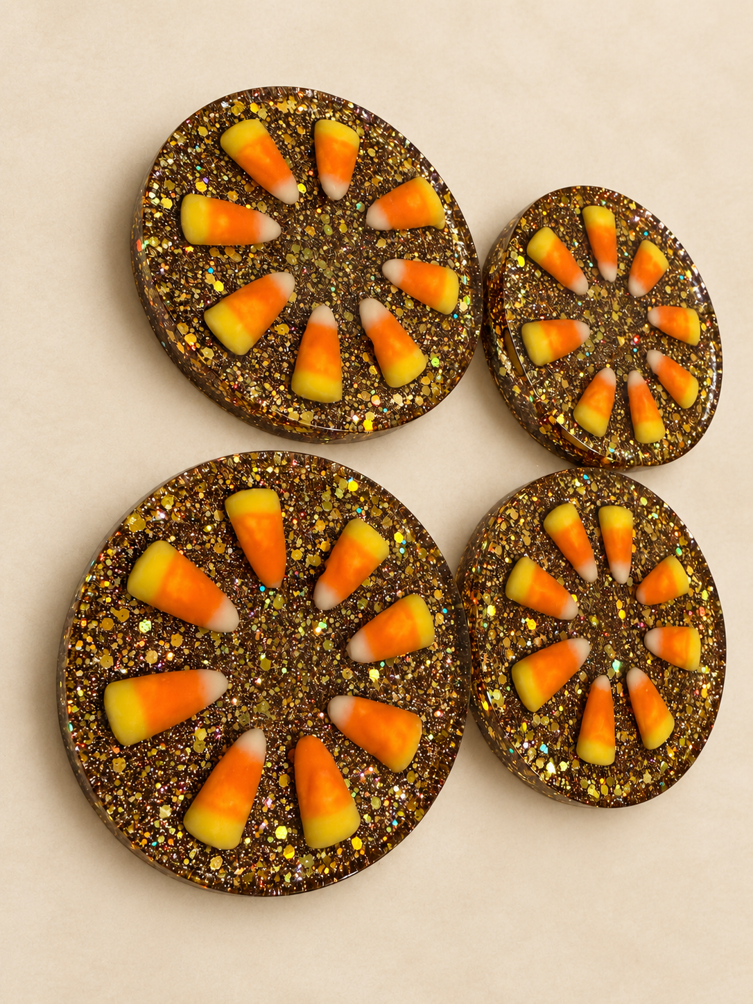 Handmade Candy Corn Coasters